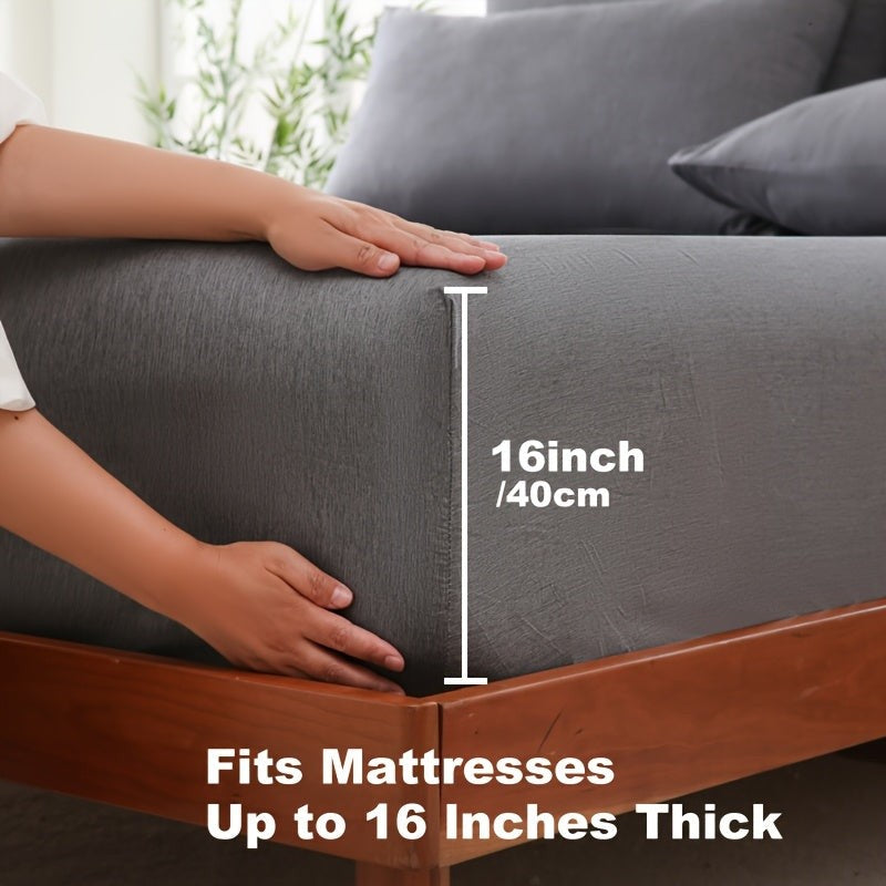 Atmungsaktives Spannbettlaken aus Bambusfaser und Polyester mit tiefen Ecken für Matratzen bis 40 cm, Ansicht 14