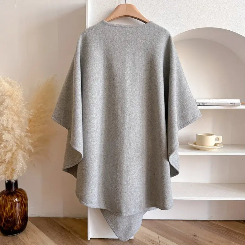 Damen-Poncho aus Wollmischung zum Wickeln, als Cape, Schal oder Überwurf tragbar, Ansicht 10