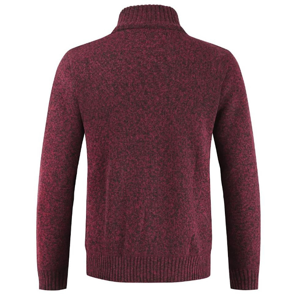 Herren-Strickjacke mit Stehkragen, durchgehendem Reißverschluss und kariertem Futter, Ansicht 12