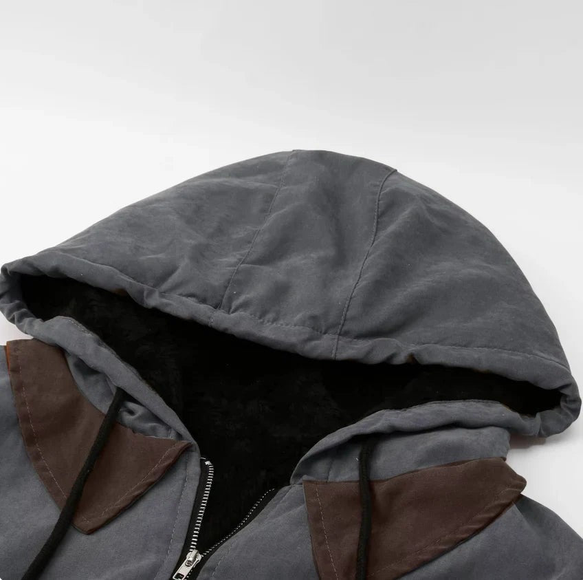Herren-Übergangsjacke mit Fleecefutter, verstellbarer Kapuze und Reißverschlusstaschen, Ansicht 7