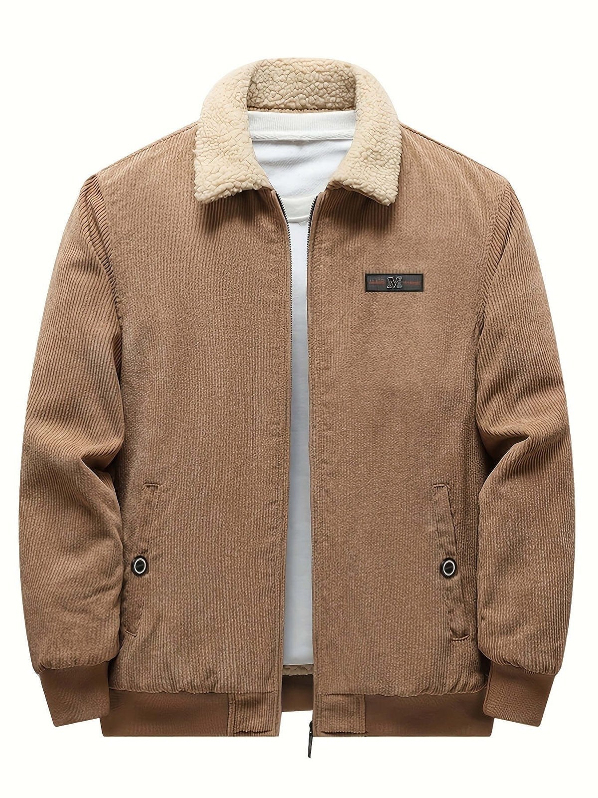 Herren-Winterjacke aus Cord mit Teddyfutter, Teddykragen und Reißverschluss, Ansicht 10