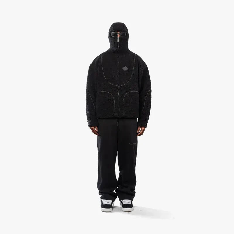 Unisex-Teddyfleece-Kapuzenjacke mit durchgehendem Reißverschluss und Colourblock-Design, Ansicht 9