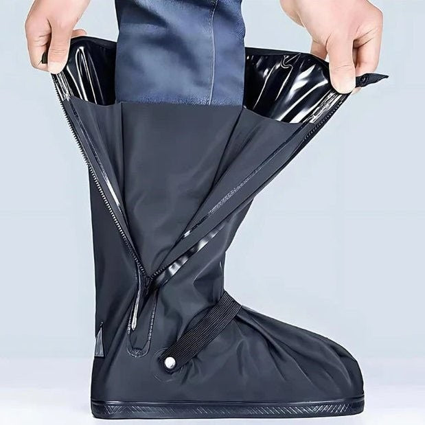 Wasserdichte Schuhüberzieher mit rutschfester Sohle und seitlichem Reißverschluss für Regen und Schnee, Ansicht 6