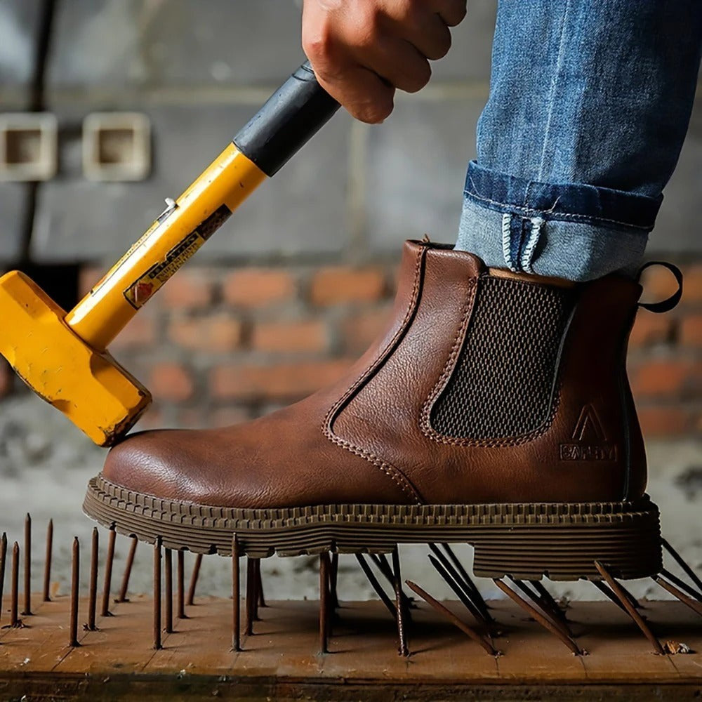 Wasserdichte Sicherheitsstiefel für Herren mit Stahlkappe, PU-Obermaterial und rutschfester Gummisohle, Ansicht 10