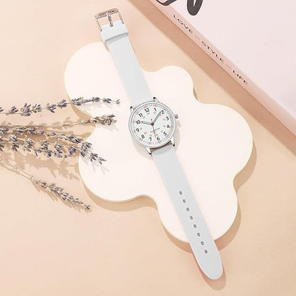 Analoge Pflegeuhr mit Silikonarmband, Sekundenzeiger und Pulsskala für Pflegekräfte, Ansicht 10