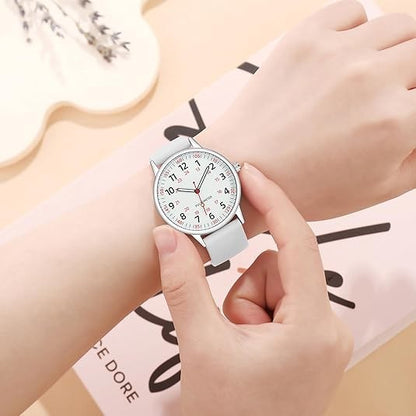 Analoge Pflegeuhr mit Silikonarmband, Sekundenzeiger und Pulsskala für Pflegekräfte, Ansicht 12