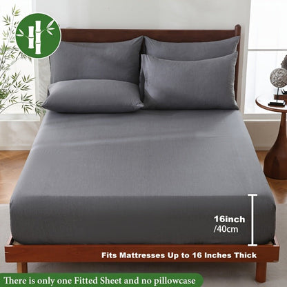 Atmungsaktives Spannbettlaken aus Bambusfaser und Polyester mit tiefen Ecken für Matratzen bis 40 cm, Ansicht 11