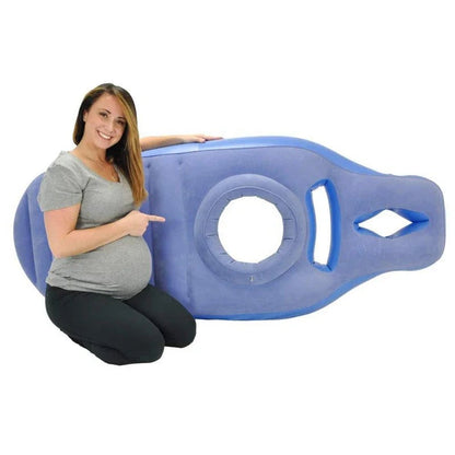 Aufblasbares Schwangerschaftskissen aus PVC und Baumwolle mit Bauchaussparung, auch als Yogamatte, Ansicht 8