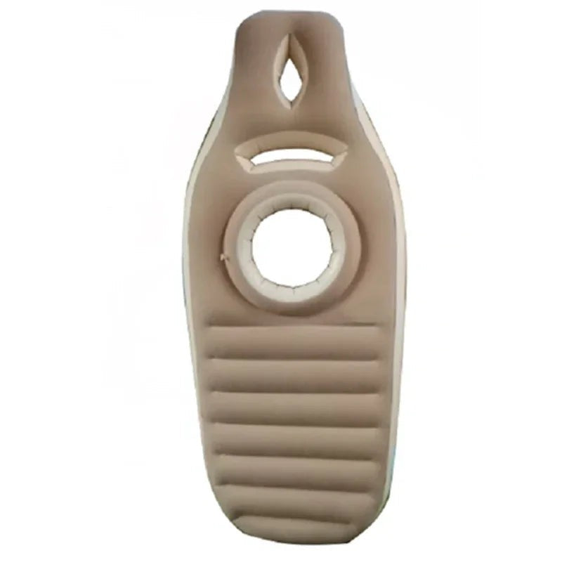 Aufblasbares Schwangerschaftskissen aus PVC und Baumwolle mit Bauchaussparung, auch als Yogamatte in Gold