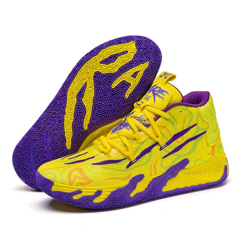 Basketballschuhe für Herren mit rutschfester Sohle und atmungsaktivem Obermaterial in Gelb