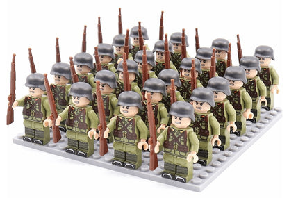 Bausteinfiguren-Set aus ABS mit 21 Soldatenfiguren und Ausrüstung zum Spielen und Sammeln, Ansicht 9