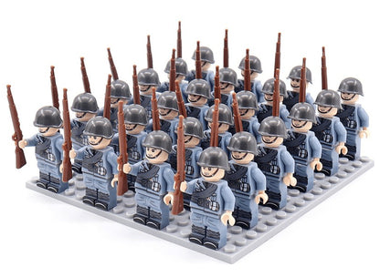 Bausteinfiguren-Set aus ABS mit 21 Soldatenfiguren und Ausrüstung zum Spielen und Sammeln, Ansicht 4