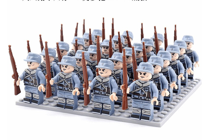 Bausteinfiguren-Set aus ABS mit 21 Soldatenfiguren und Ausrüstung zum Spielen und Sammeln, Ansicht 8