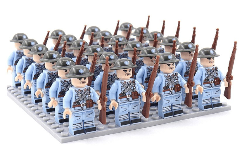 Bausteinfiguren-Set aus ABS mit 21 Soldatenfiguren und Ausrüstung zum Spielen und Sammeln, Ansicht 5