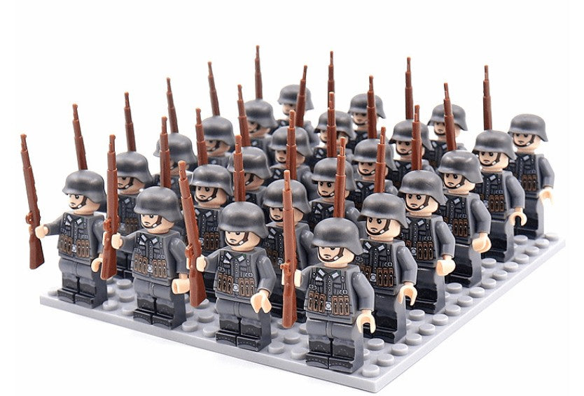 Bausteinfiguren-Set aus ABS mit 21 Soldatenfiguren und Ausrüstung zum Spielen und Sammeln, Ansicht 2