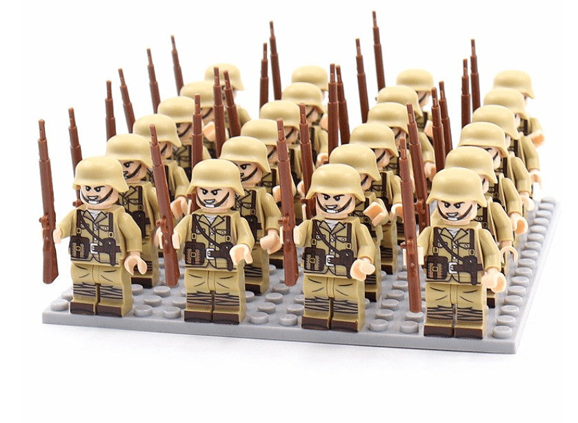 Bausteinfiguren-Set aus ABS mit 21 Soldatenfiguren und Ausrüstung zum Spielen und Sammeln, Ansicht 7
