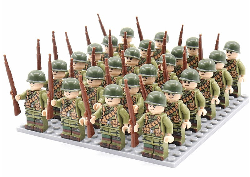 Bausteinfiguren-Set aus ABS mit 21 Soldatenfiguren und Ausrüstung zum Spielen und Sammeln, Ansicht 6