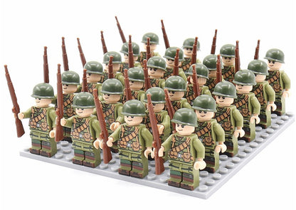 Bausteinfiguren-Set aus ABS mit 21 Soldatenfiguren und Ausrüstung zum Spielen und Sammeln, Ansicht 6