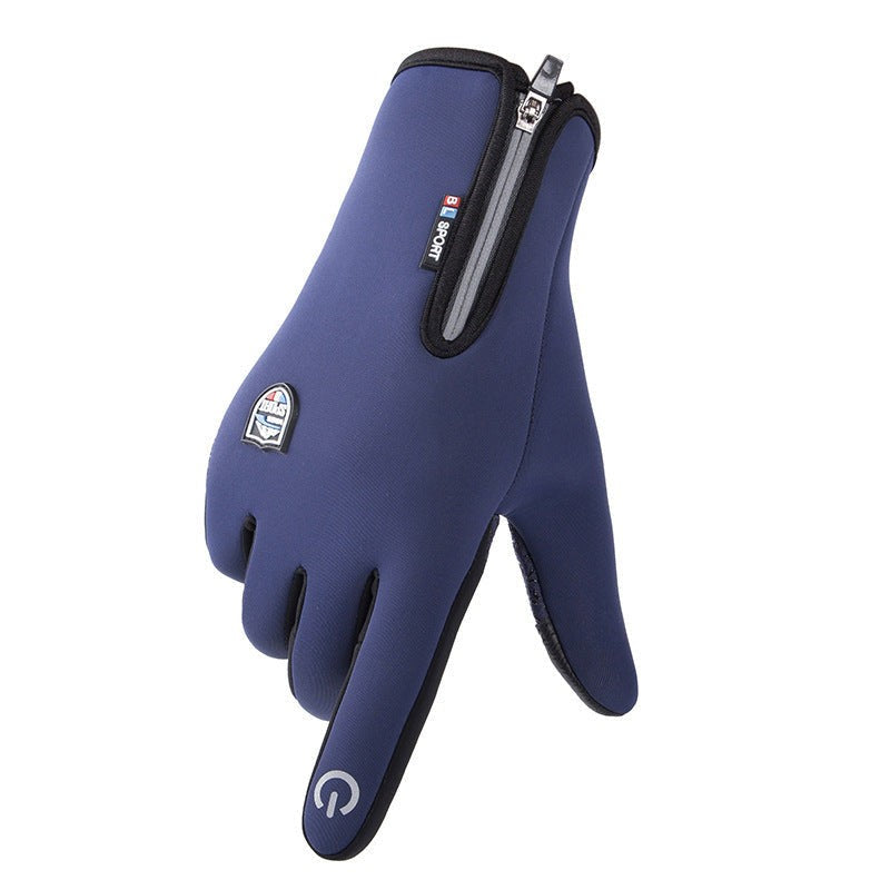 Beheizbare Winterhandschuhe mit USB-Heizung, Touchscreen-Fingerspitzen und winddichtem Obermaterial in Blau