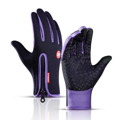 Beheizbare Winterhandschuhe mit USB-Heizung, Touchscreen-Fingerspitzen und winddichtem Obermaterial in Lila