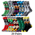Bunte Motivsocken mit Comic-Figuren aus Polyester-Elasthan im 5er- oder 10er-Set