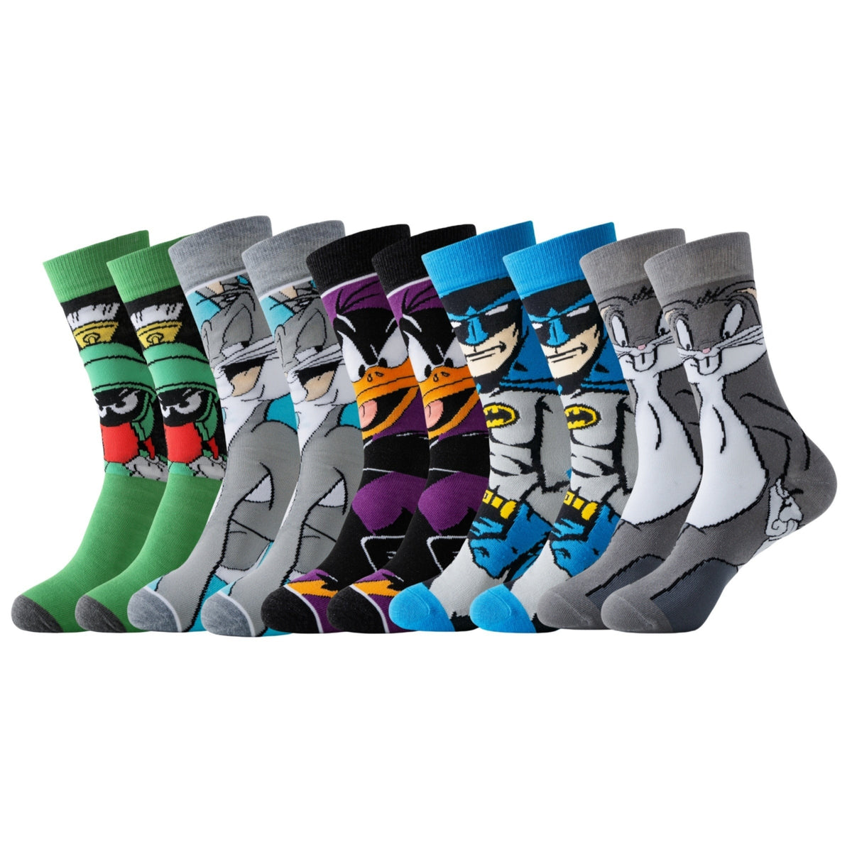 Bunte Motivsocken mit Comic-Figuren aus Polyester-Elasthan im 5er- oder 10er-Set, Ansicht 3