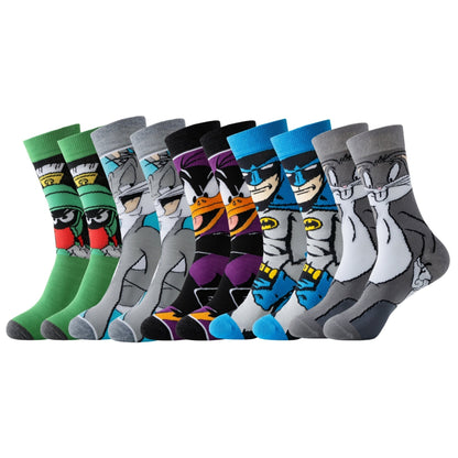 Bunte Motivsocken mit Comic-Figuren aus Polyester-Elasthan im 5er- oder 10er-Set, Ansicht 3