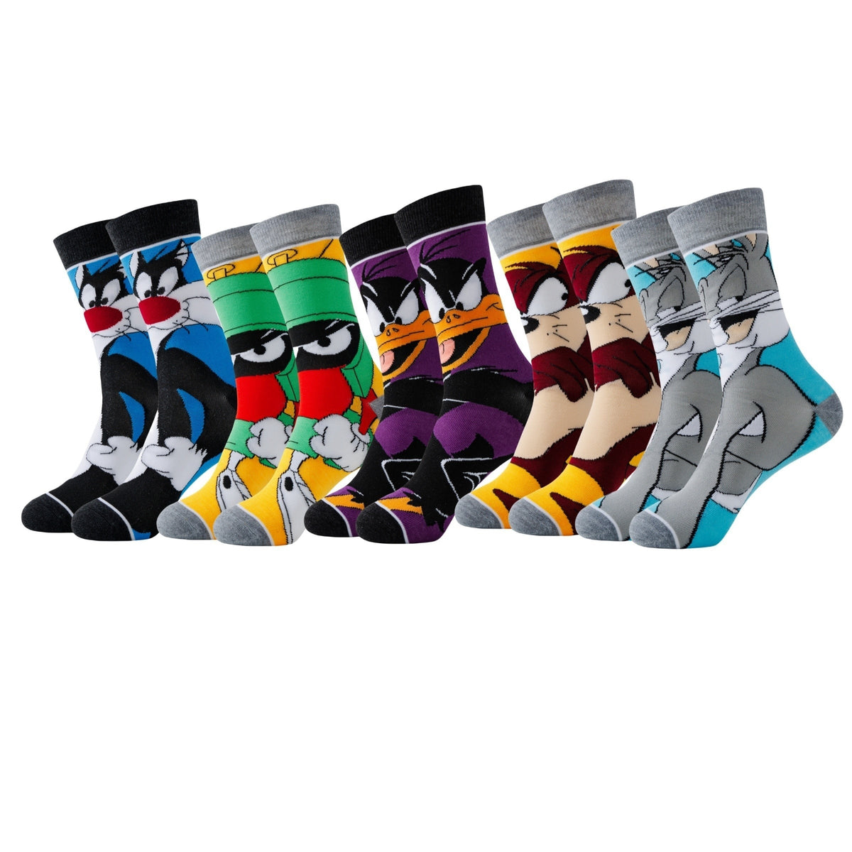 Bunte Motivsocken mit Comic-Figuren aus Polyester-Elasthan im 5er- oder 10er-Set, Ansicht 5