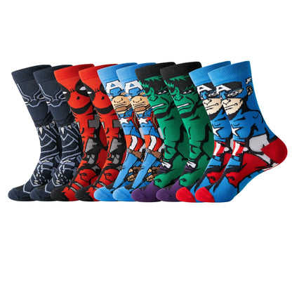 Bunte Motivsocken mit Comic-Figuren aus Polyester-Elasthan im 5er- oder 10er-Set, Ansicht 6