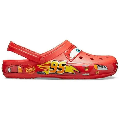 Clogs für Kinder mit Auto-Motiv, rutschfester Sohle und Fersenriemen, Ansicht 3