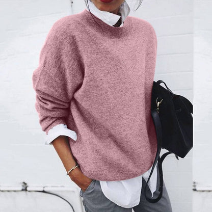 Damen-Feinstrickpullover mit Rundhals und überschnittenen Schultern für Herbst und Winter, Ansicht 6
