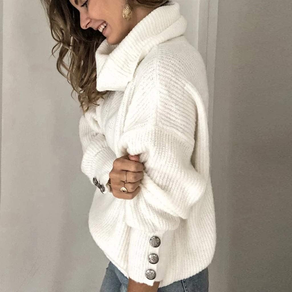 Damen-Rollkragenpullover aus Rippstrick mit Zierknöpfen an den Ärmeln, Ansicht 9