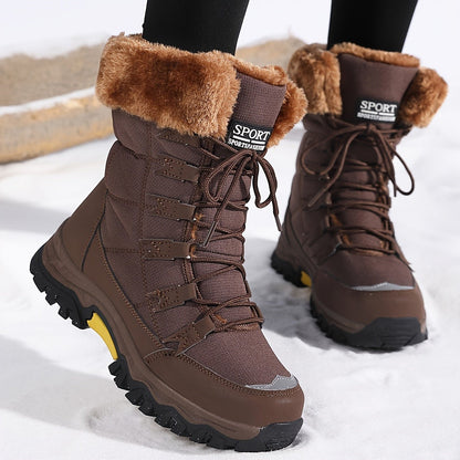 Damen-Schnürwinterstiefel mit Kunstfellrand, weichem Futter und griffiger Gummisohle, Ansicht 5