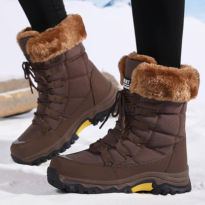 Damen-Schnürwinterstiefel mit Kunstfellrand, weichem Futter und griffiger Gummisohle, Ansicht 6
