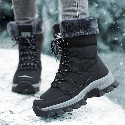 Damen-Schnürwinterstiefel mit Kunstfellrand, weichem Futter und griffiger Gummisohle, Ansicht 9