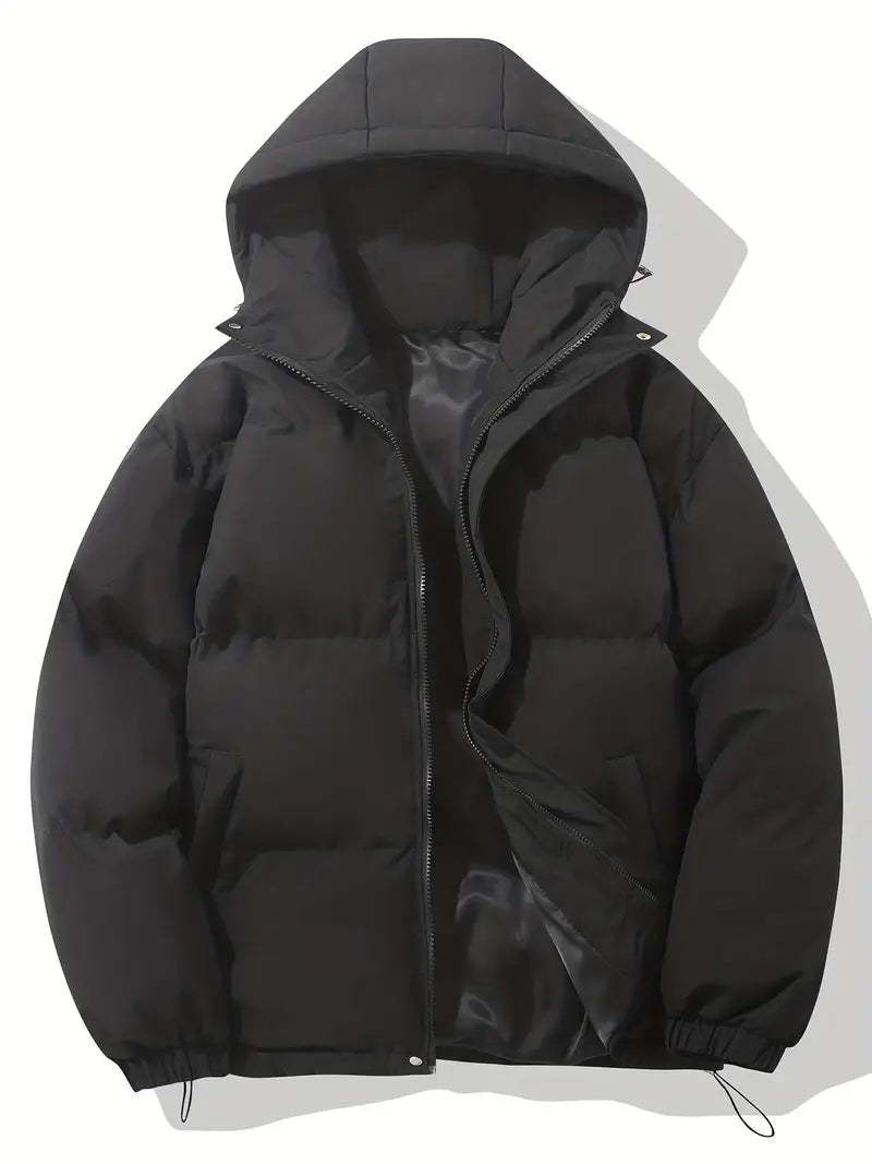 Damen-Steppjacke mit Kapuze, wasserabweisendem Obermaterial und warmem Futter in Schwarz