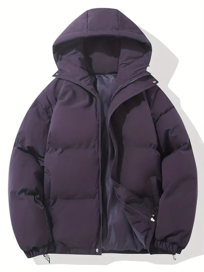 Damen-Steppjacke mit Kapuze, wasserabweisendem Obermaterial und warmem Futter in Violett