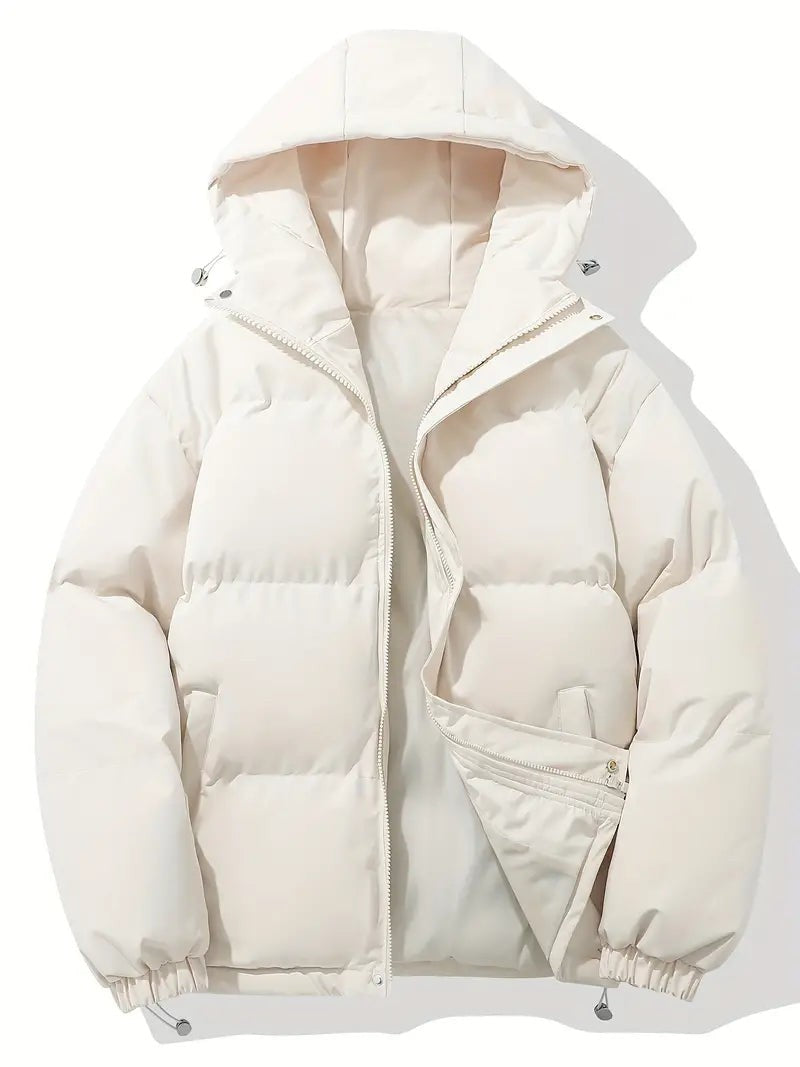 Damen-Steppjacke mit Kapuze, wasserabweisendem Obermaterial und warmem Futter in Beige
