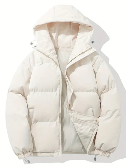 Damen-Steppjacke mit Kapuze, wasserabweisendem Obermaterial und warmem Futter in Beige