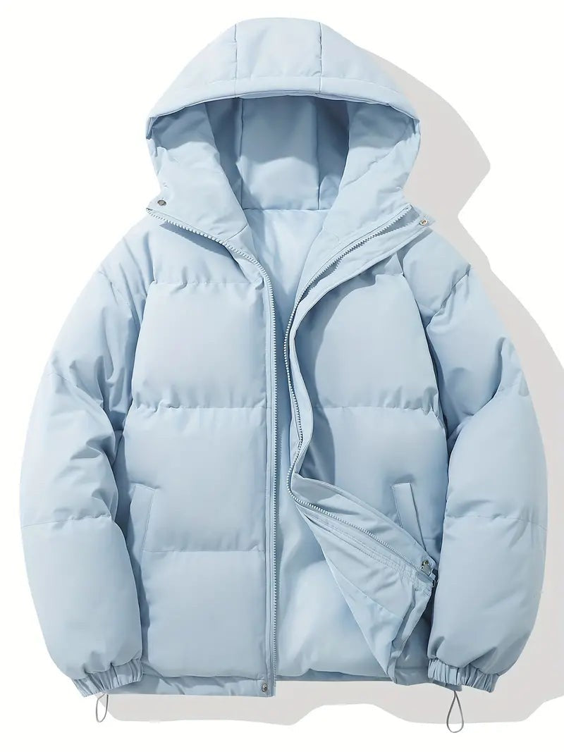 Damen-Steppjacke mit Kapuze, wasserabweisendem Obermaterial und warmem Futter in Hellblau