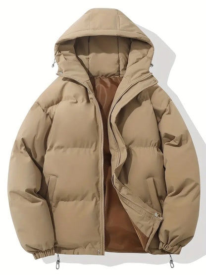 Damen-Steppjacke mit Kapuze, wasserabweisendem Obermaterial und warmem Futter in Khaki
