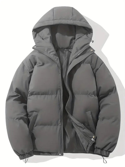 Damen-Steppjacke mit Kapuze, wasserabweisendem Obermaterial und warmem Futter in Dunkelgrau