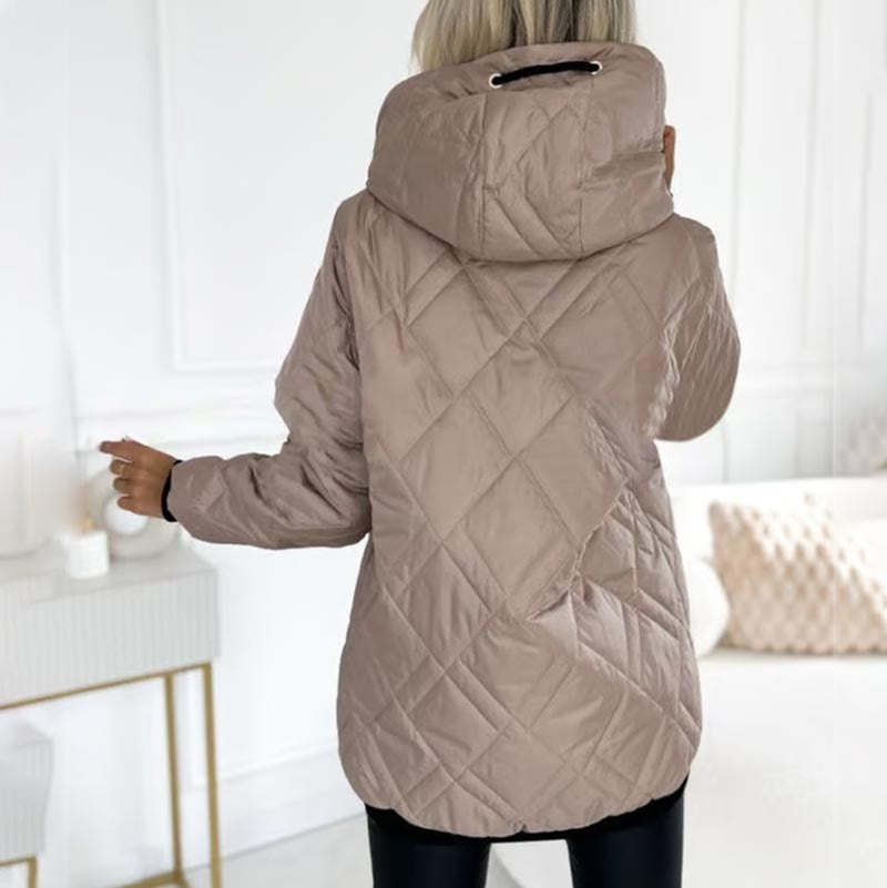 Damen-Steppjacke mit Rautensteppung, Kapuze mit Kordelzug und Reißverschlusstaschen, Ansicht 6