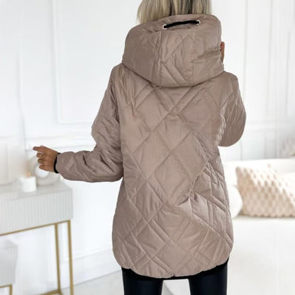 Damen-Steppjacke mit Rautensteppung, Kapuze mit Kordelzug und Reißverschlusstaschen, Ansicht 6