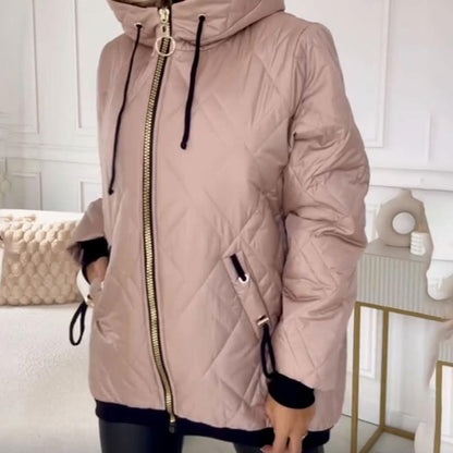 Damen-Steppjacke mit Rautensteppung, Kapuze mit Kordelzug und Reißverschlusstaschen, Ansicht 8