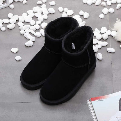 Damen-Winterboots aus Leder mit warmem Futter in Knöchelhöhe zum Hineinschlüpfen, Ansicht 5