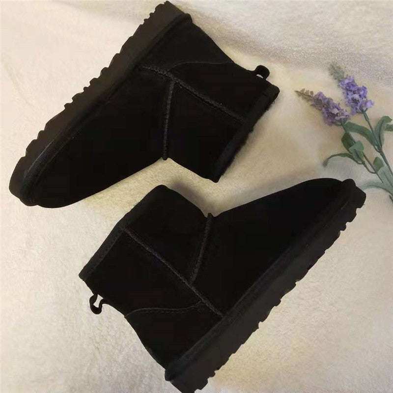 Damen-Winterboots aus Leder mit warmem Futter in Knöchelhöhe zum Hineinschlüpfen, Ansicht 6