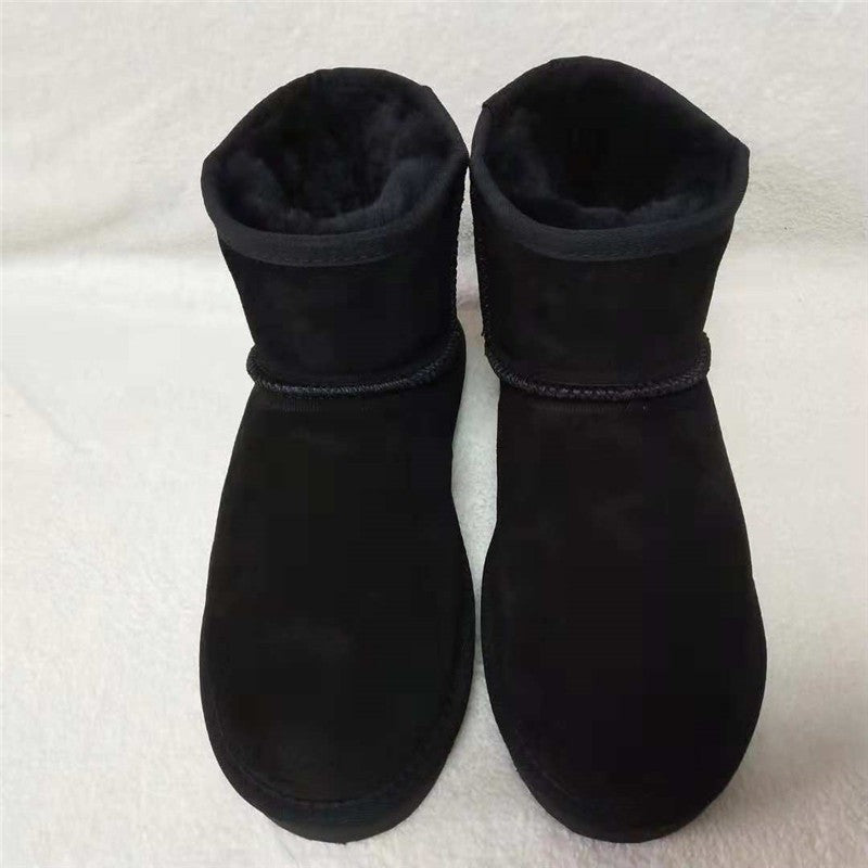 Damen-Winterboots aus Leder mit warmem Futter in Knöchelhöhe zum Hineinschlüpfen, Ansicht 7