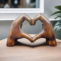 Dekofigur aus Kunstharz in Form von Herz-Händen für Regal, Sideboard und Tisch