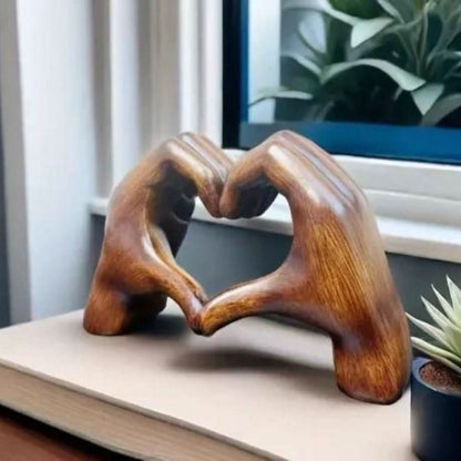 Dekofigur aus Kunstharz in Form von Herz-Händen für Regal, Sideboard und Tisch, Ansicht 10